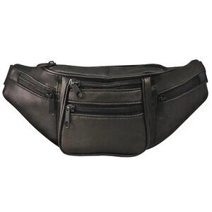 Roma Leather Unisex Waist Fanny Pack- 3077BK 💸